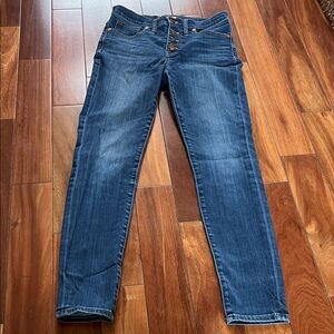 Madewell Dark Blue Skinny Jeans with Button-Fly